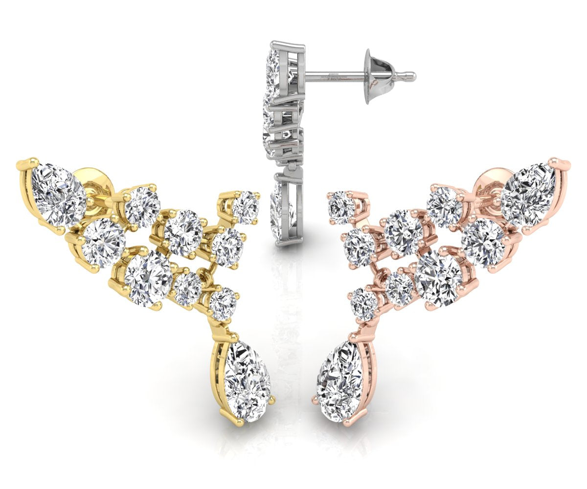 18K Diamond Earrings — 3 COLOR