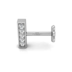18K Heart Diamond Piercing Earrings — SIDE VIEW