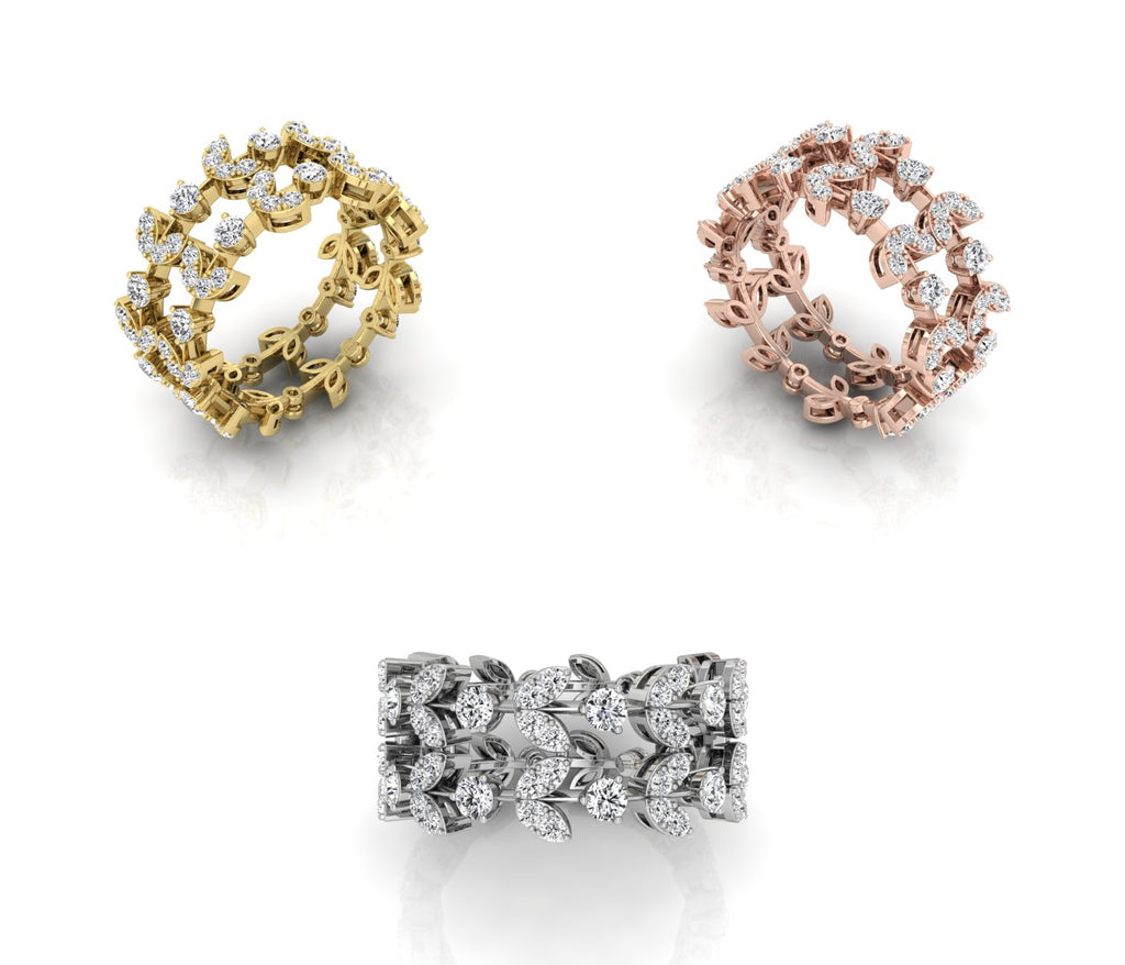 18K Bespoke Round Diamond Ring — 3 COLOR