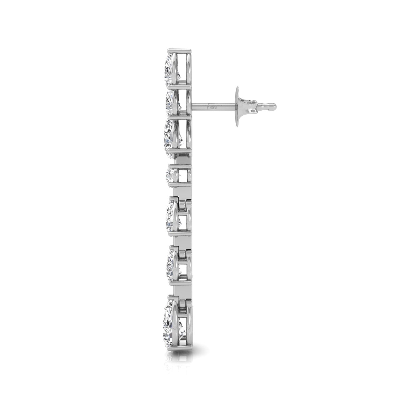 18K Pear Diamond Drop Earrings — SIDE VIEW