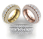 18K White Gold Eternity Round Diamond Ring — 3 COLOR