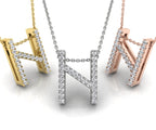 18K White Gold Hagalaz Viking Round Diamond Pendant — 3 COLOR
