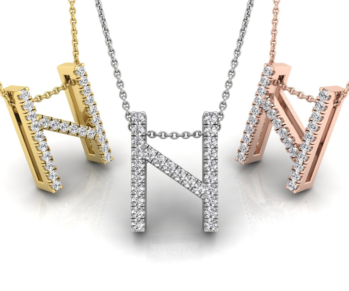 18K White Gold Hagalaz Viking Round Diamond Pendant — 3 COLOR