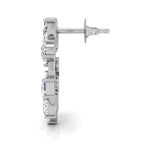 18K White Gold Mixed Shape Diamond Earrings — SIDE VIEW