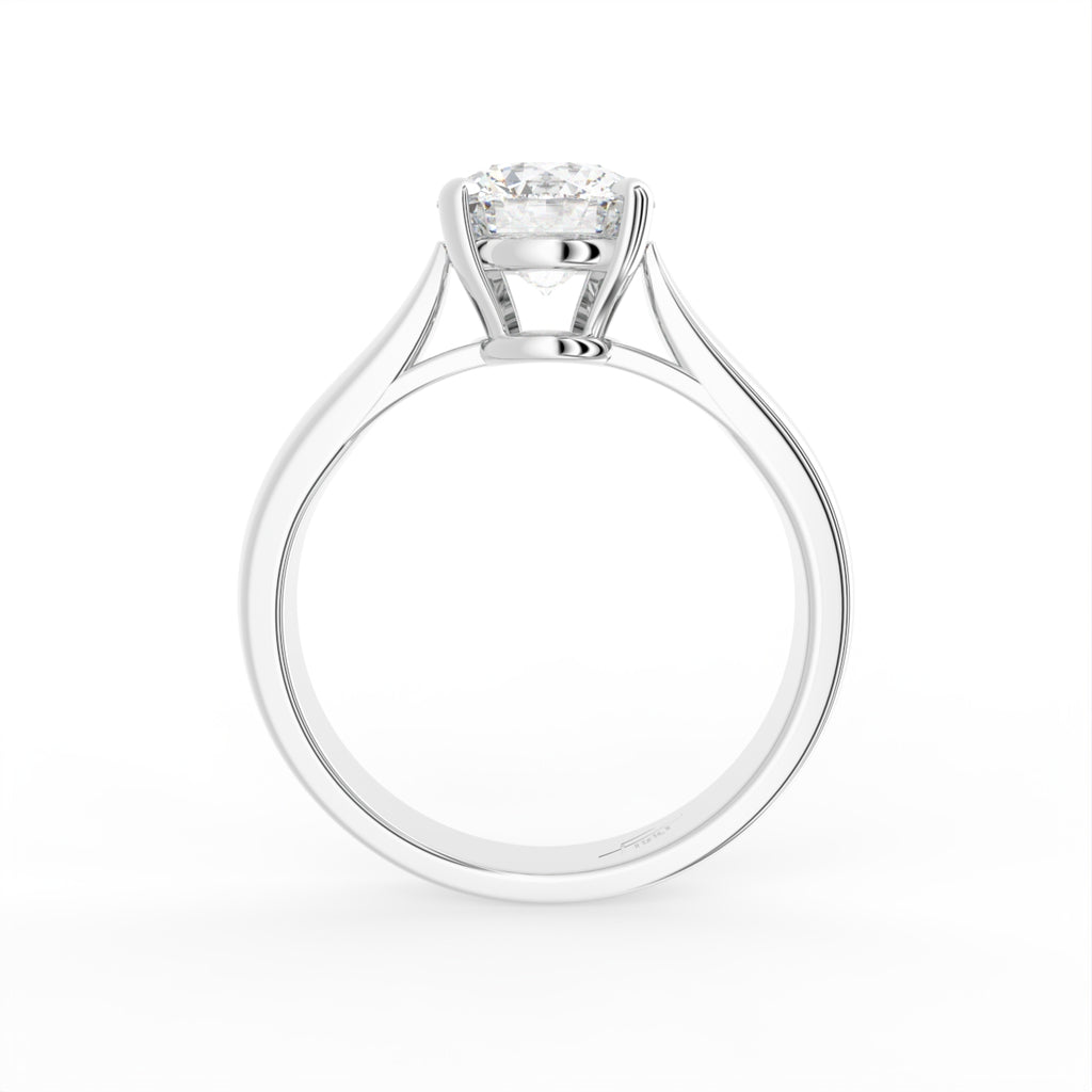 18K Solitaire Diamond Engagement Ring — FRONT