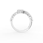 18K Multi Row Pave Diamond Ring — FRONT