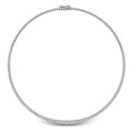 18K Round Tennis Diamond Necklace — TOP
