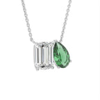 vimg:FJ6793|18K Yellow Gold Emerald Cut Diamond Pendant — 3D VIEW