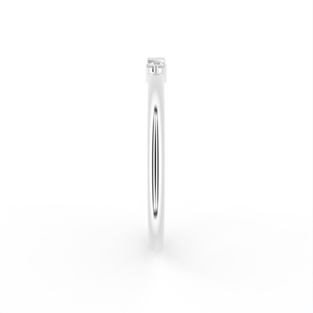 18K Rose Gold Baguette Diamond Promise Ring — SIDE