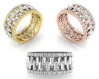 18K Eternity Baguette Diamond Ring — 3 COLOR