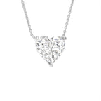 18K White Gold Solitaire Heart Diamond Pendant — 3D VIEW