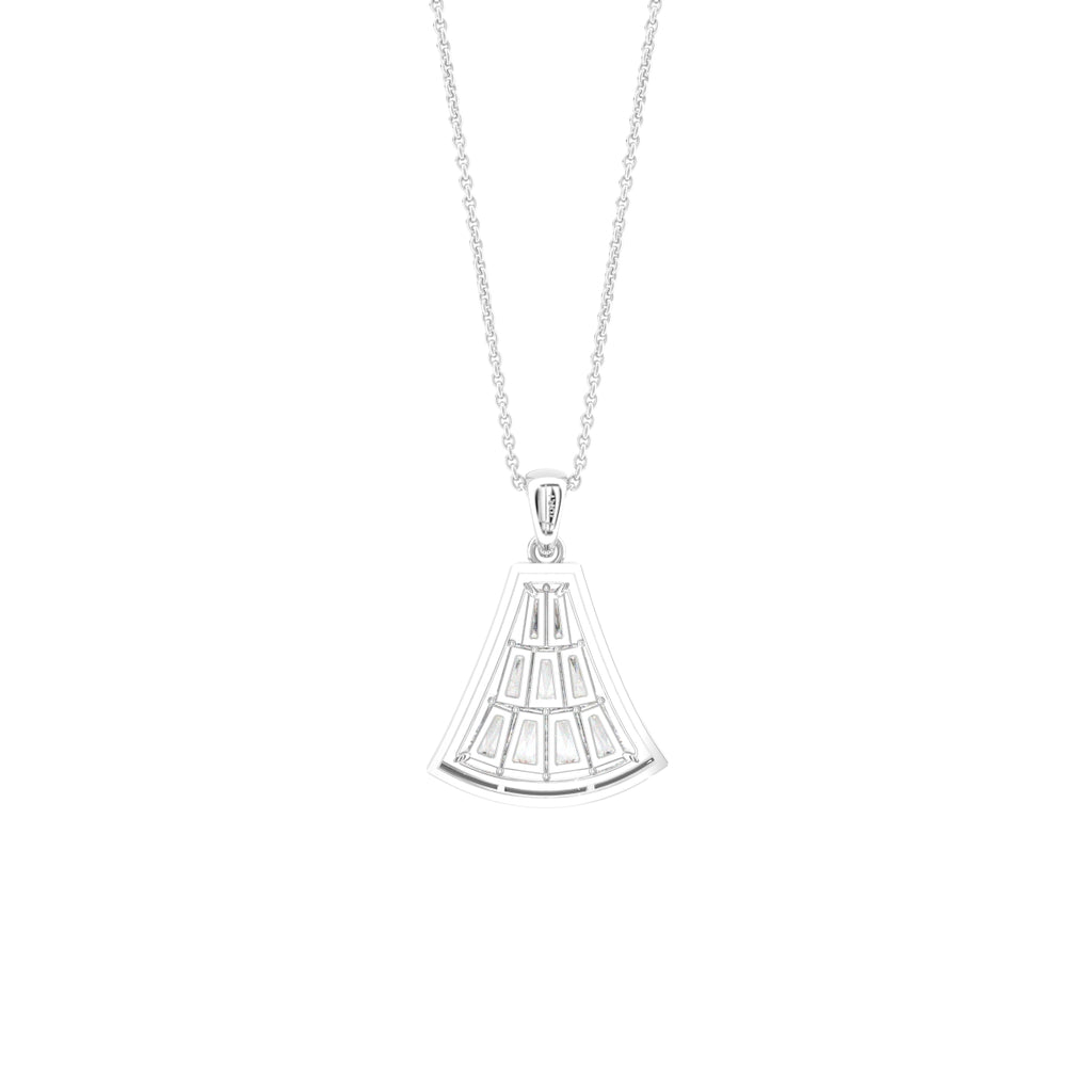 18K Christmas Tree Baguette Diamond Pendant — BACK