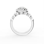 18K Halo Round Diamond Engagement Ring — FRONT
