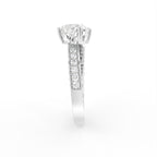 18K Bespoke Heart Diamond Ring — SIDE