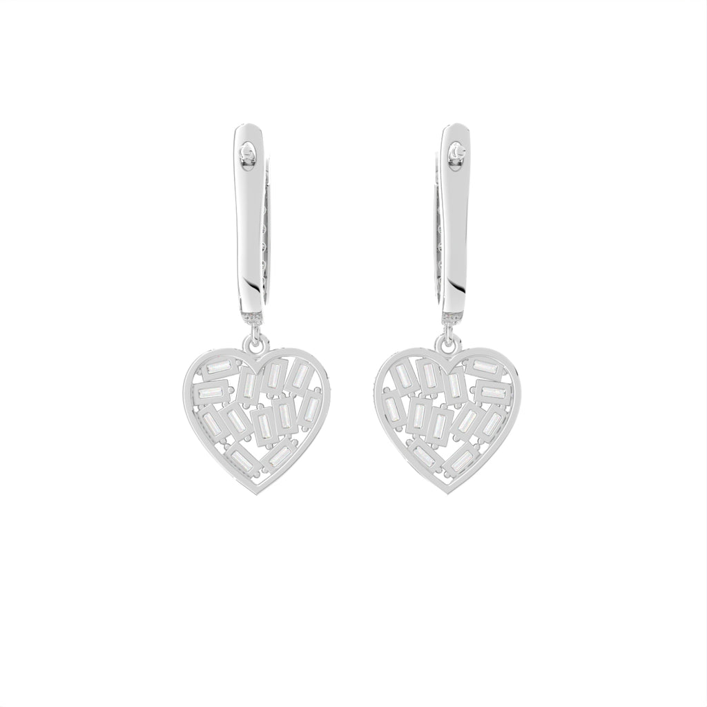 18K Bezel Diamond Drop Earrings — BACK