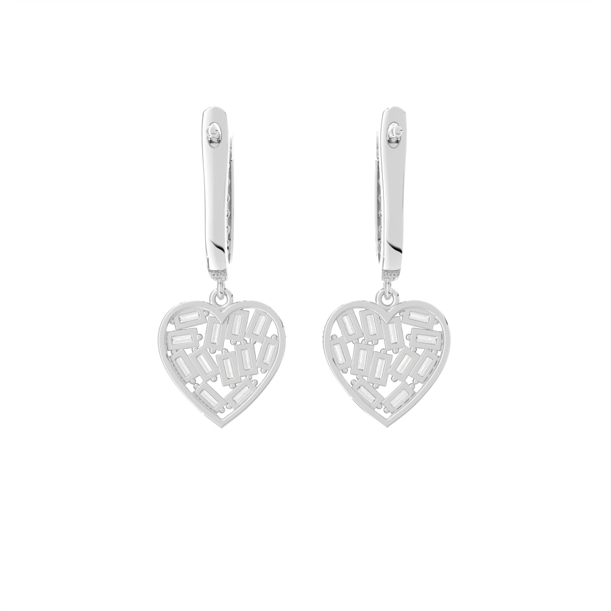18K Bezel Diamond Drop Earrings — BACK