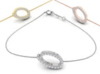 18K Rose Gold Alphabet Round Diamond Bracelet — 3 COLOR
