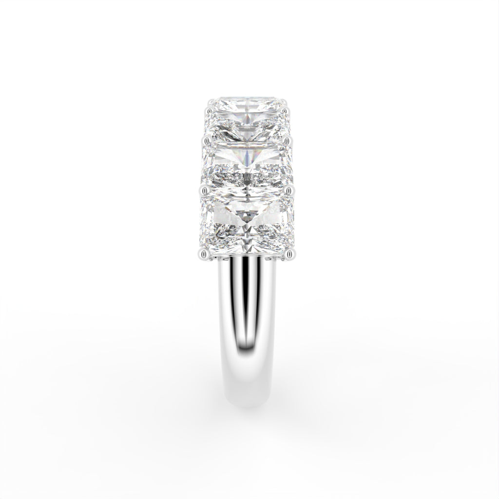 18K Eternity Emerald Diamond Ring — SIDE