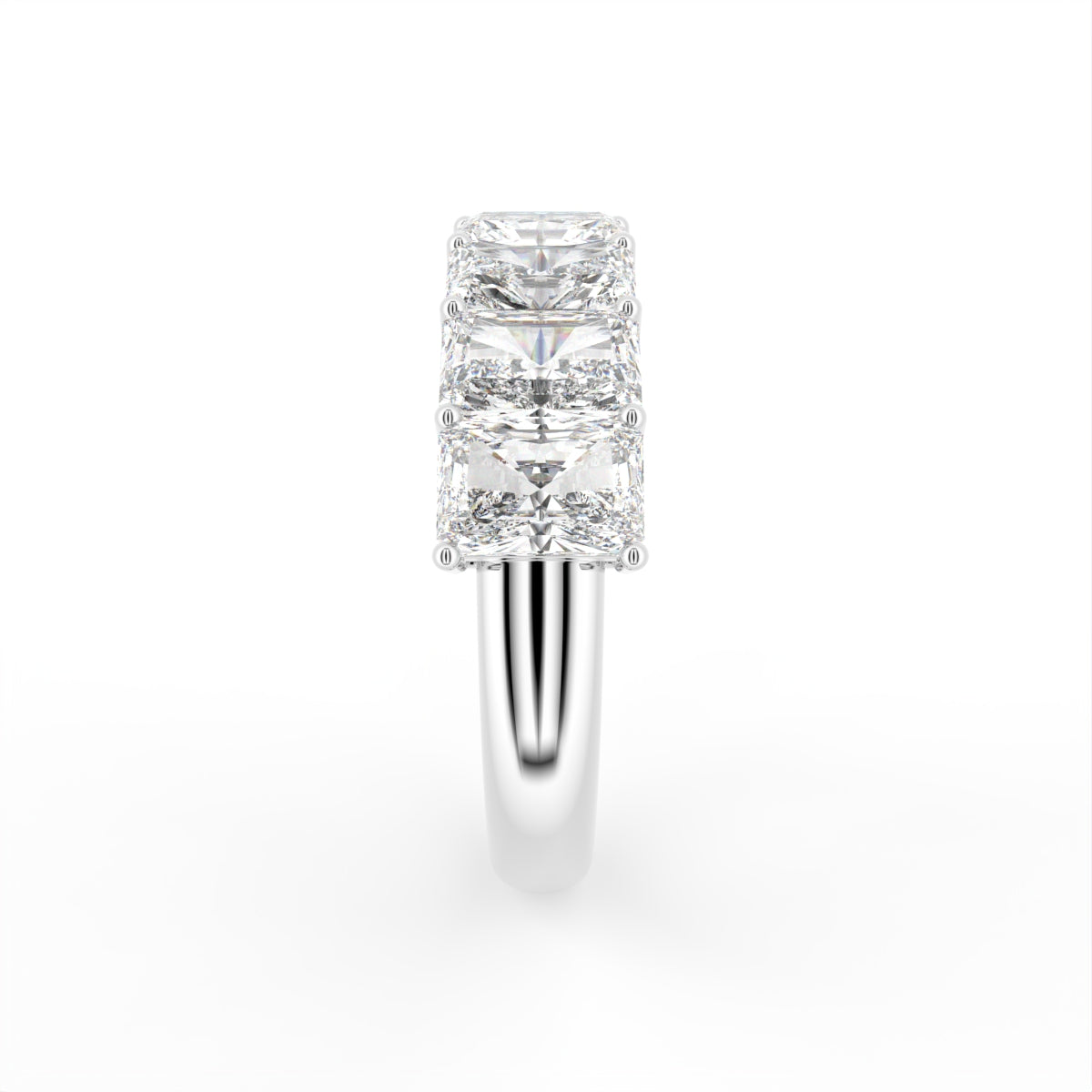 18K Eternity Emerald Diamond Ring — SIDE