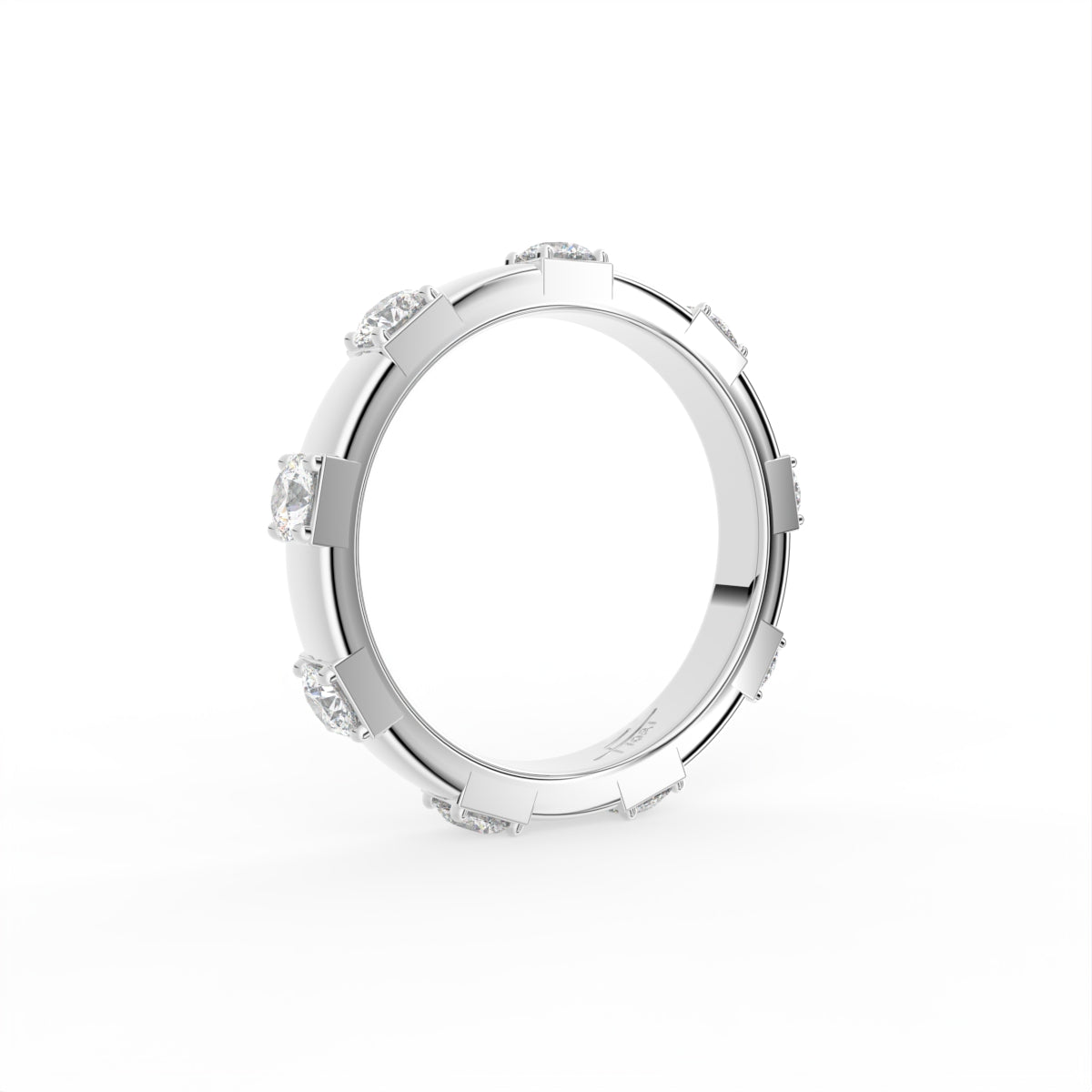 18K Eternity Round Diamond Ring — 3D VIEW