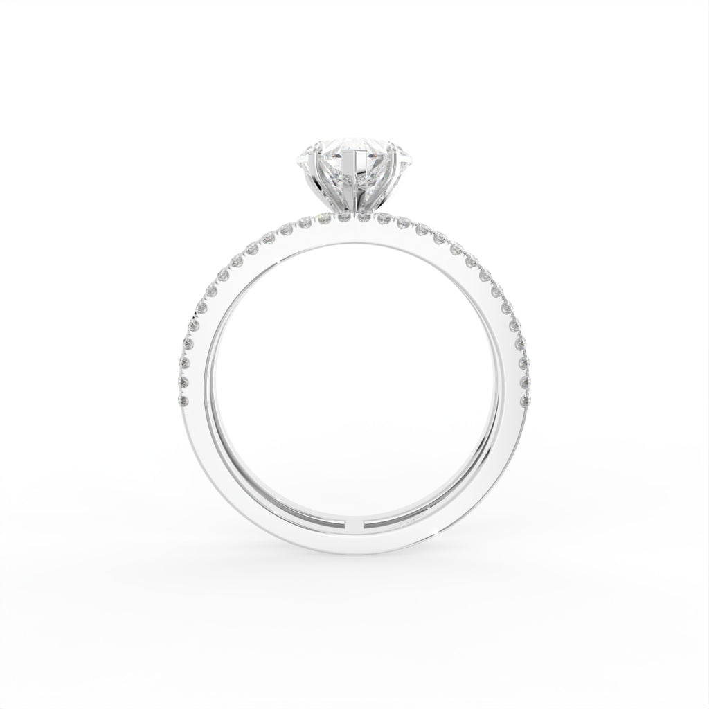 18K Heart Diamond Engagement Ring — FRONT