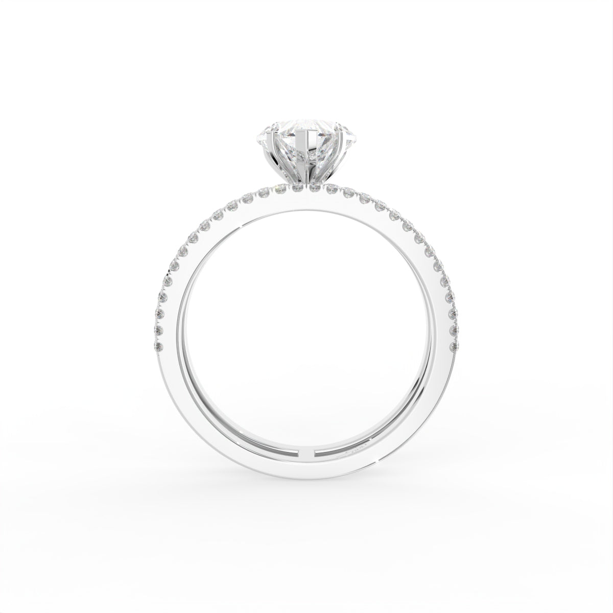 18K Heart Diamond Engagement Ring — FRONT