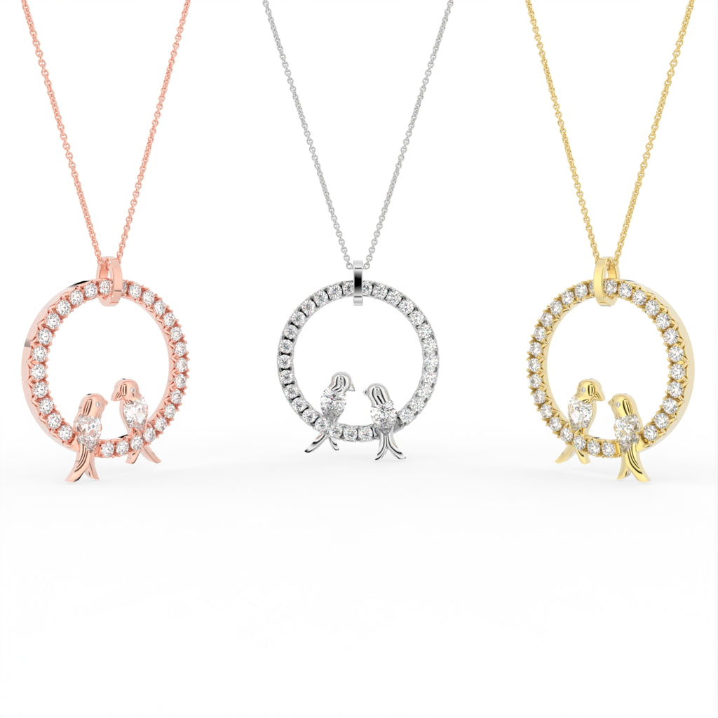 Sterling Silver Diamond Pendant — 3 COLOR