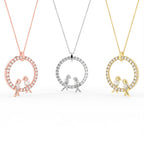 Sterling Silver Diamond Pendant — 3 COLOR