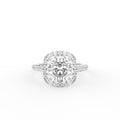 18K Halo Cushion Cut Diamond Engagement Ring — TOP