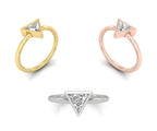18K Solitaire Baguette Diamond Promise Ring — 3 COLOR