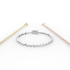 18K Pear Diamond Bezel Bracelet — 3 COLOR