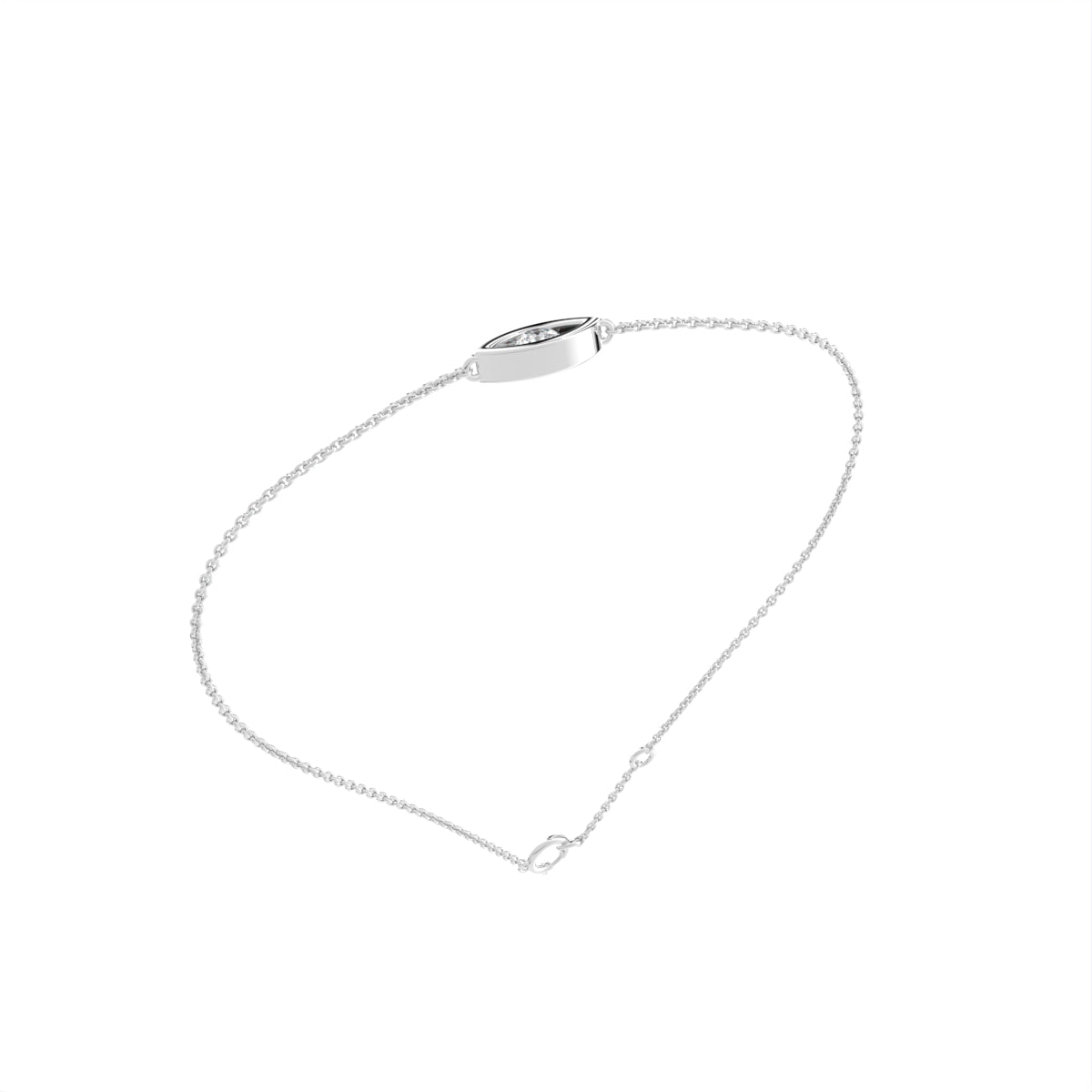 18K Gold Marquise Bezel Diamond Bracelet — 3D VIEW