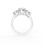 18K Trilogy Round Diamond Engagement Ring — FRONT
