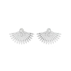 18K Fan Round Diamond Earrings — TOP