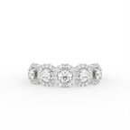 18K Halo Round Diamond Ring — TOP