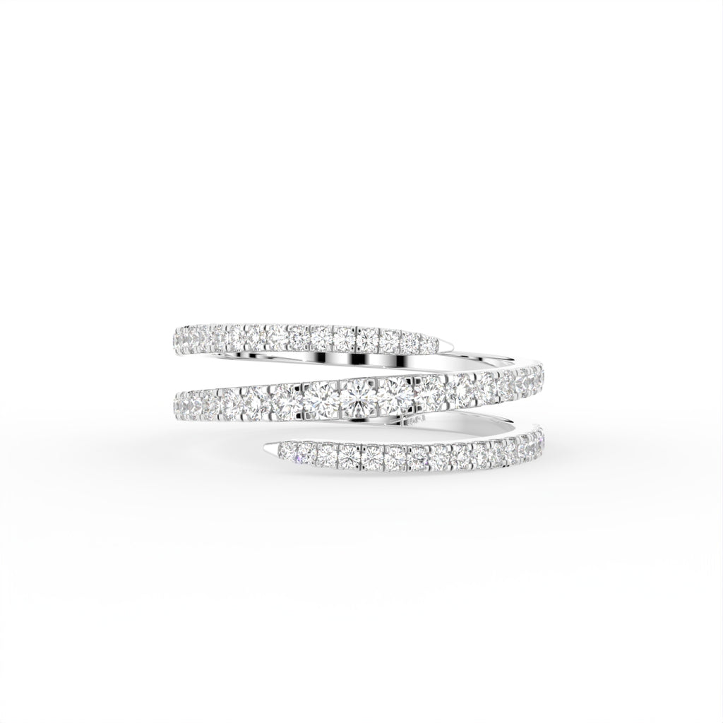 18K Bespoke Round Diamond Band Ring — TOP