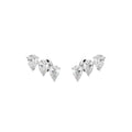 18K White Gold Pear Diamond Climber Earrings — TOP