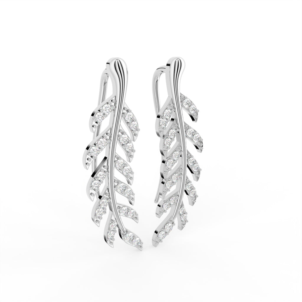 Sterling Silver Diamond Earrings — IMAGE URL