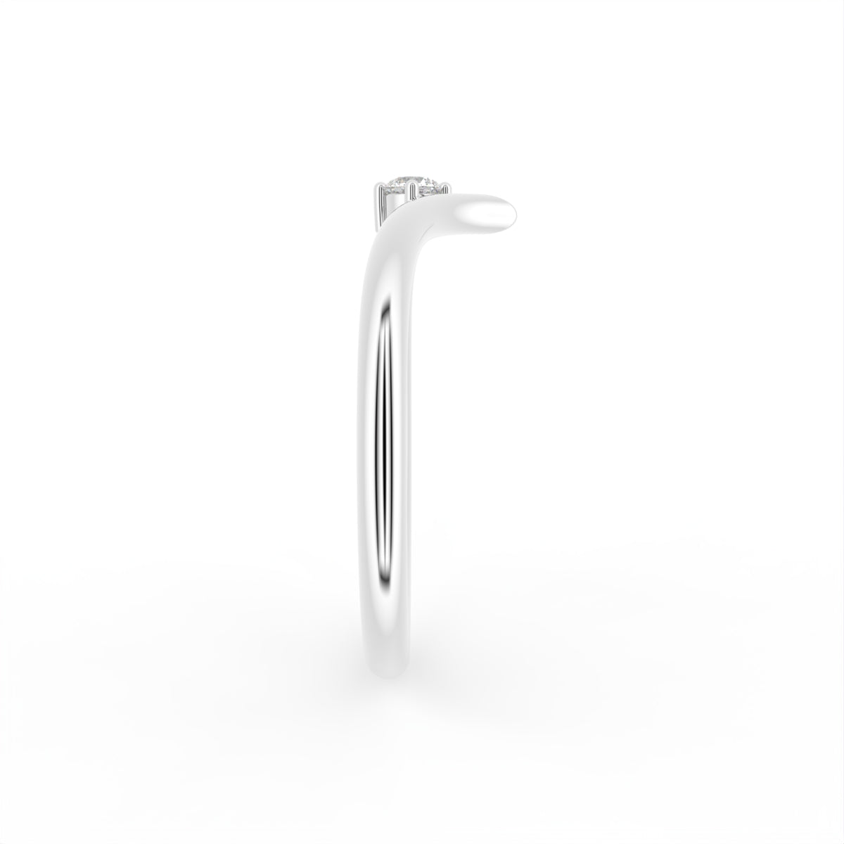 18K Solitaire Diamond Ring — SIDE