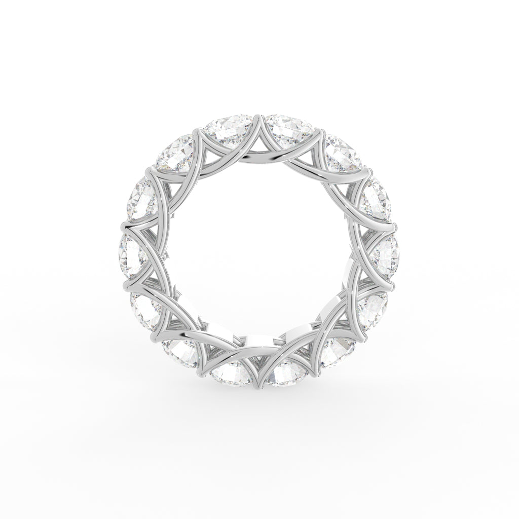 18K Full Eternity Round Diamond Ring — FRONT
