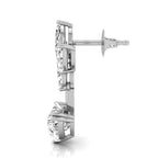 18K White Gold Heart Marquise Diamond Drop Earrings — SIDE VIEW