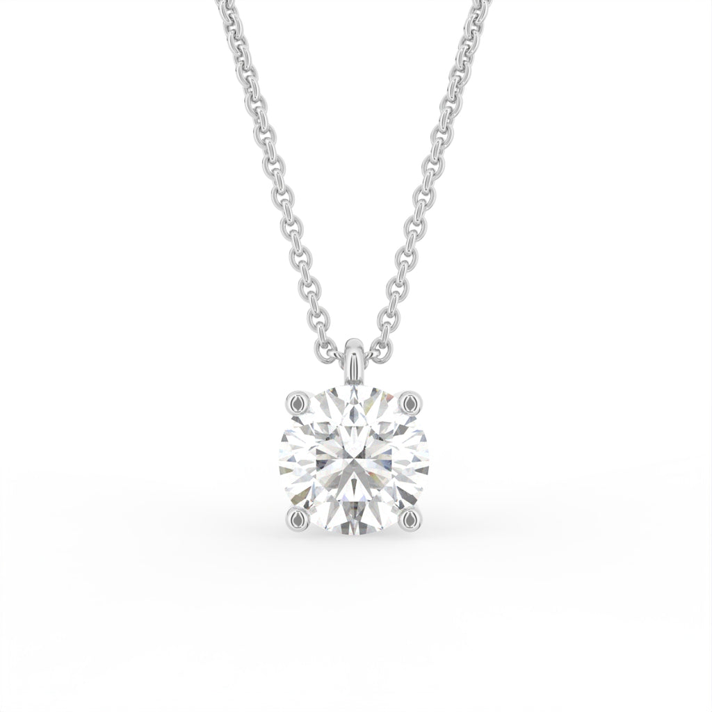 18K Solitaire Diamond Pendant — FRONT