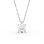 18K Solitaire Diamond Pendant — FRONT