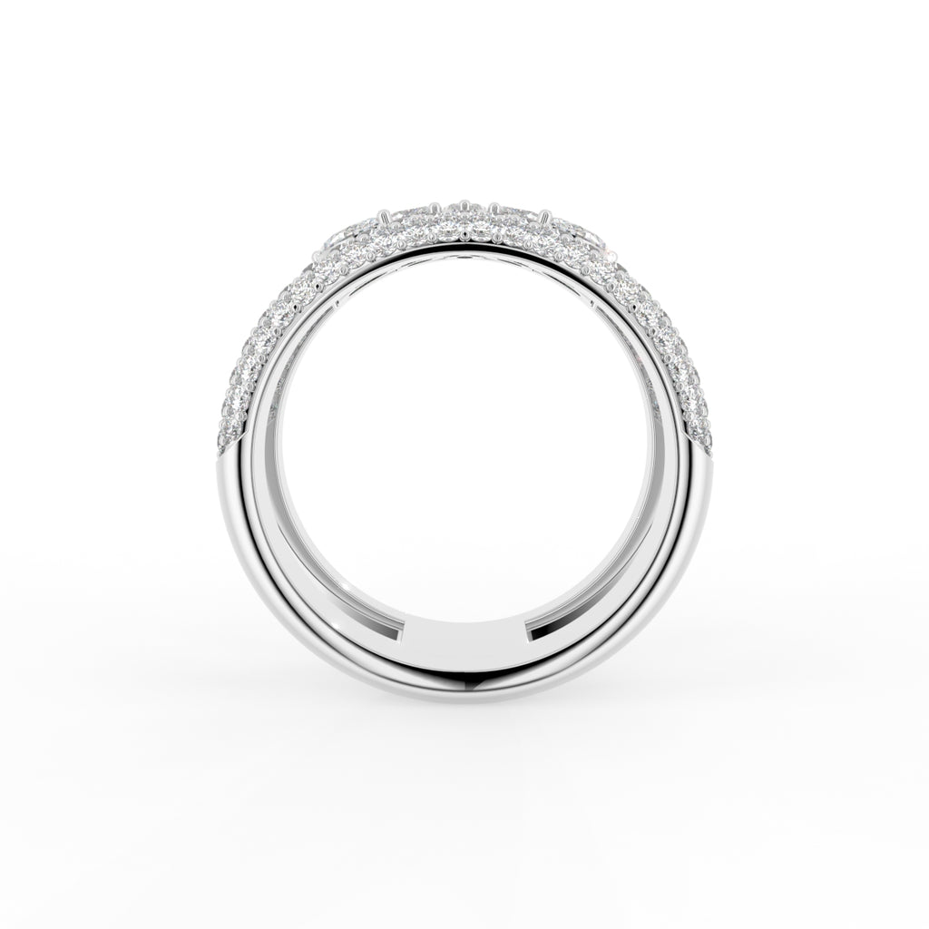 18K Bespoke Marquise Diamond Crown Ring — FRONT