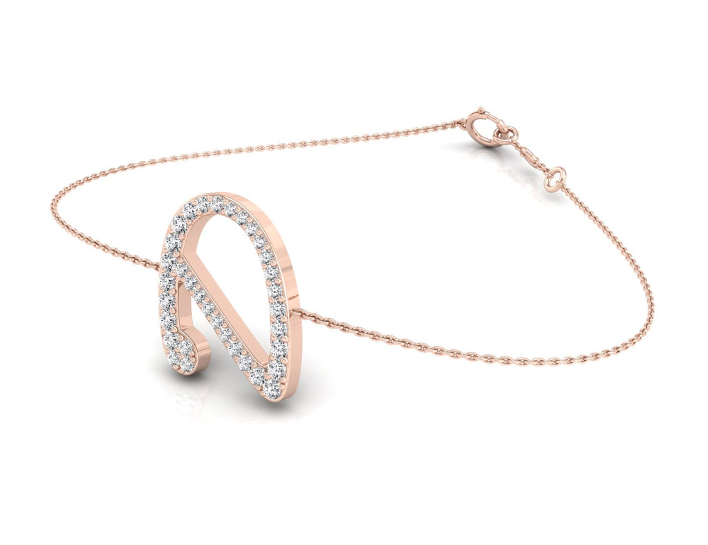 18K Alphabet Diamond Bracelet — 3D VIEW