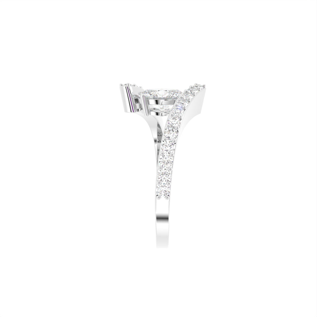 18K Bespoke Oval Diamond Ring — SIDE
