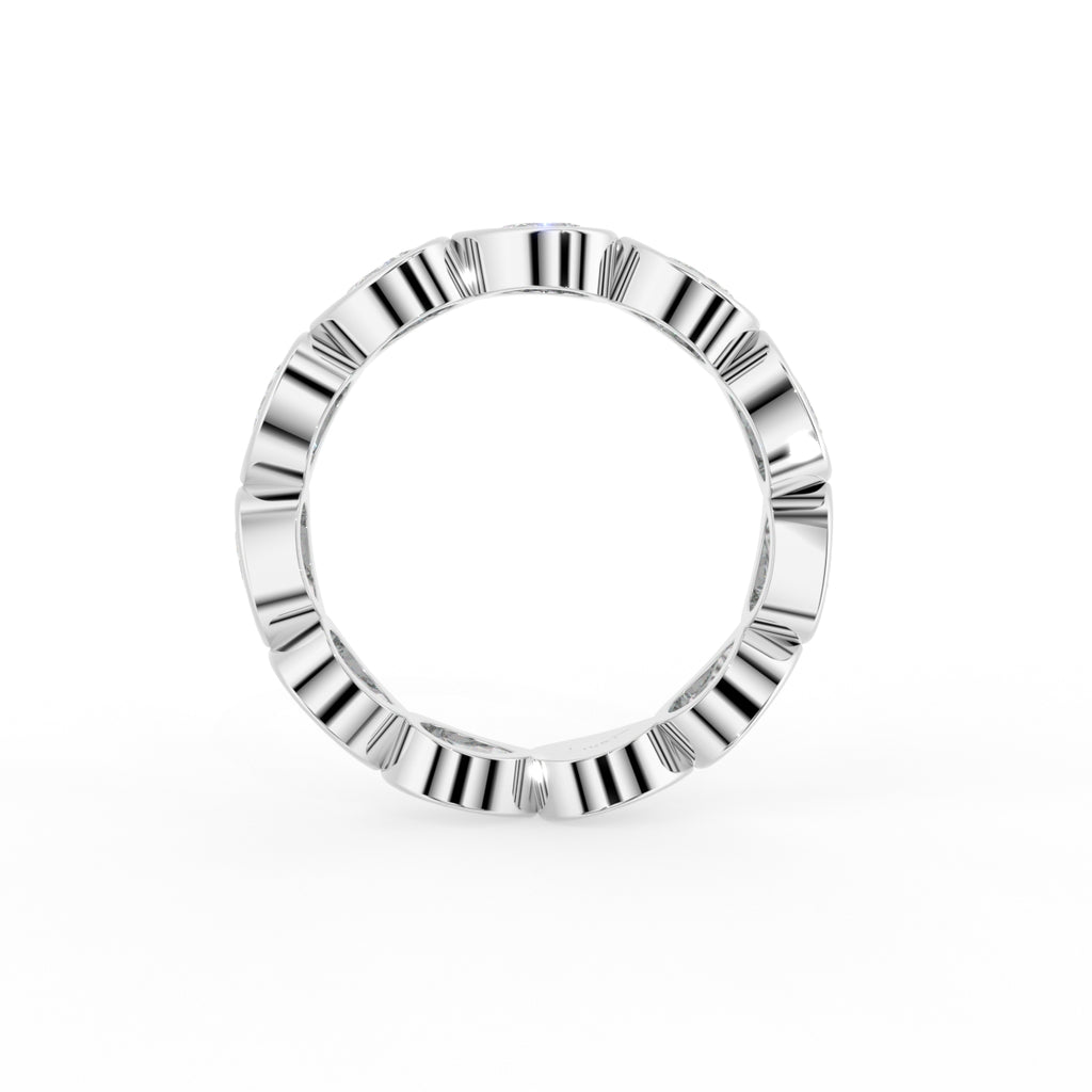vimg:FJ6072|vimg:FJ6073|18K Eternity Pear Diamond Ring — FRONT