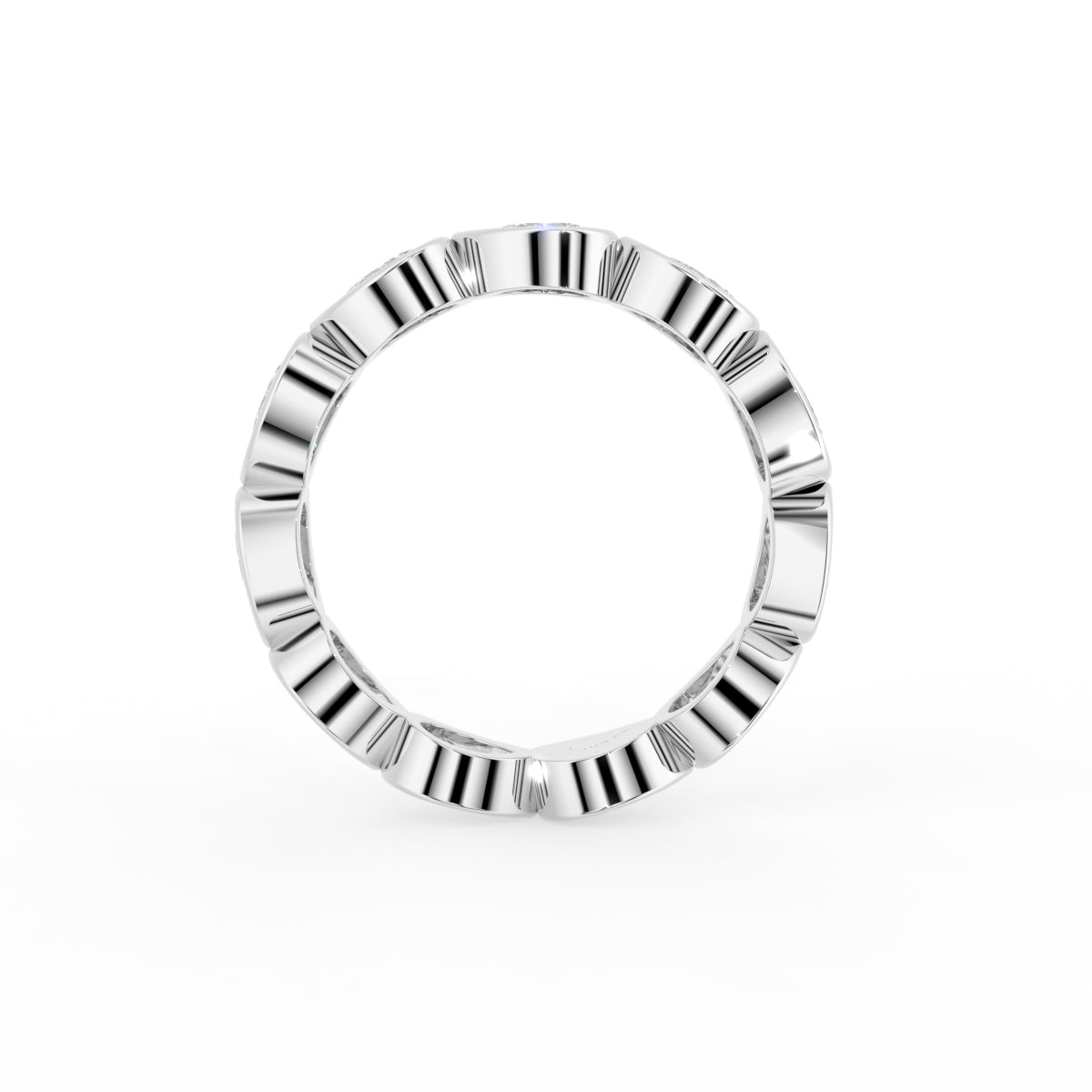 vimg:FJ6072|vimg:FJ6073|18K Eternity Pear Diamond Ring — FRONT