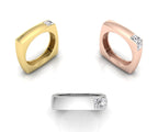 14K White Gold Princess Diamond Ring — 3 COLOR