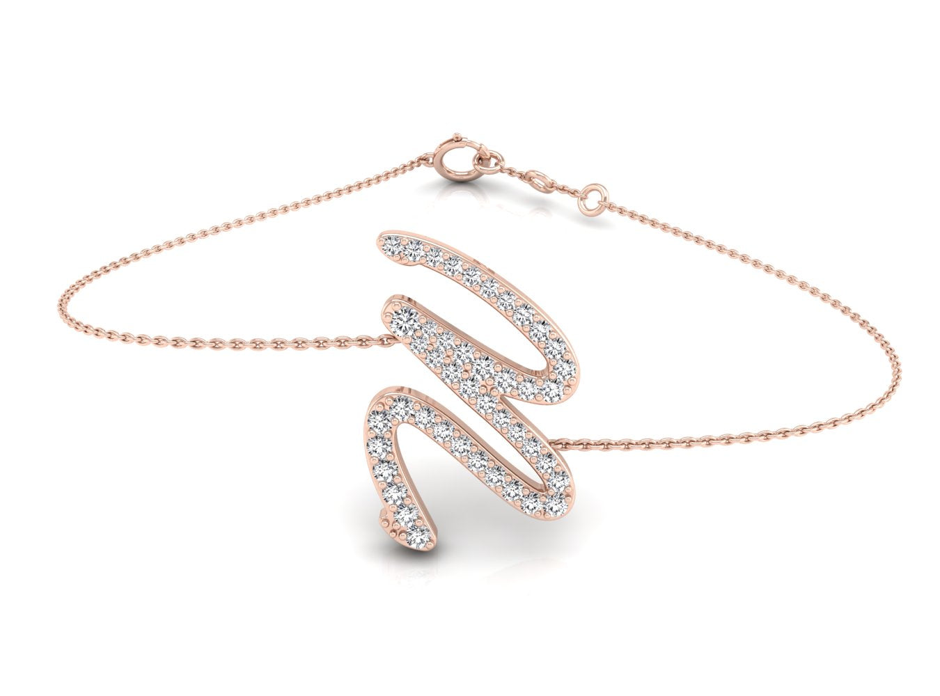 18K Alphabet Diamond Bracelet — TOP